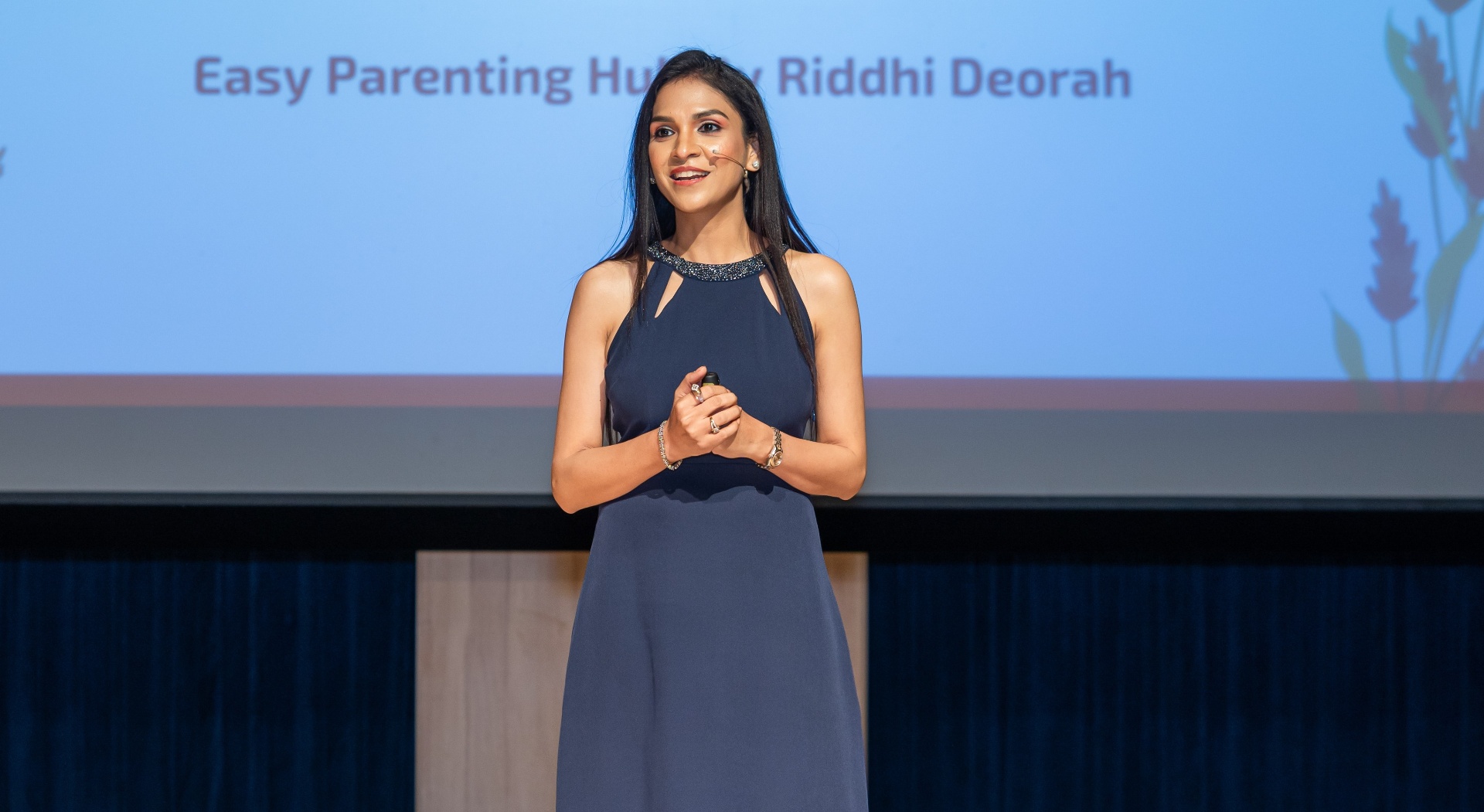 Riddhi on stage at the Bangalore Supermom Retreat